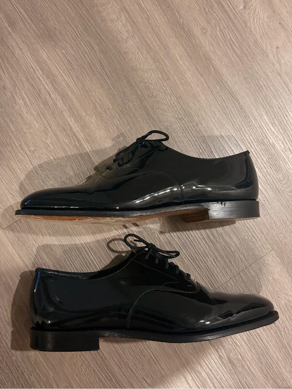 Peal Co X Brooks Brothers Oxford Dress Shoes Mens 11D Black Cap Made In England